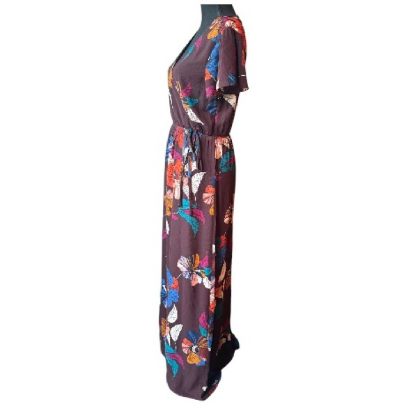 Maurices Floral Maxi V neck Boho Dress Multicolor XS - Picture 2 of 8